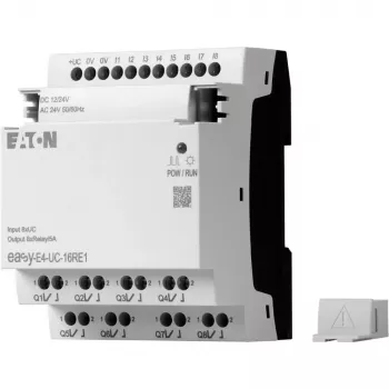 Eaton EASY-E4-UC-16RE1 Relé de controlo easyE4, 8 DI, 4 AI, 8 saídas de relé, Ethernet, LCD, calha DIN