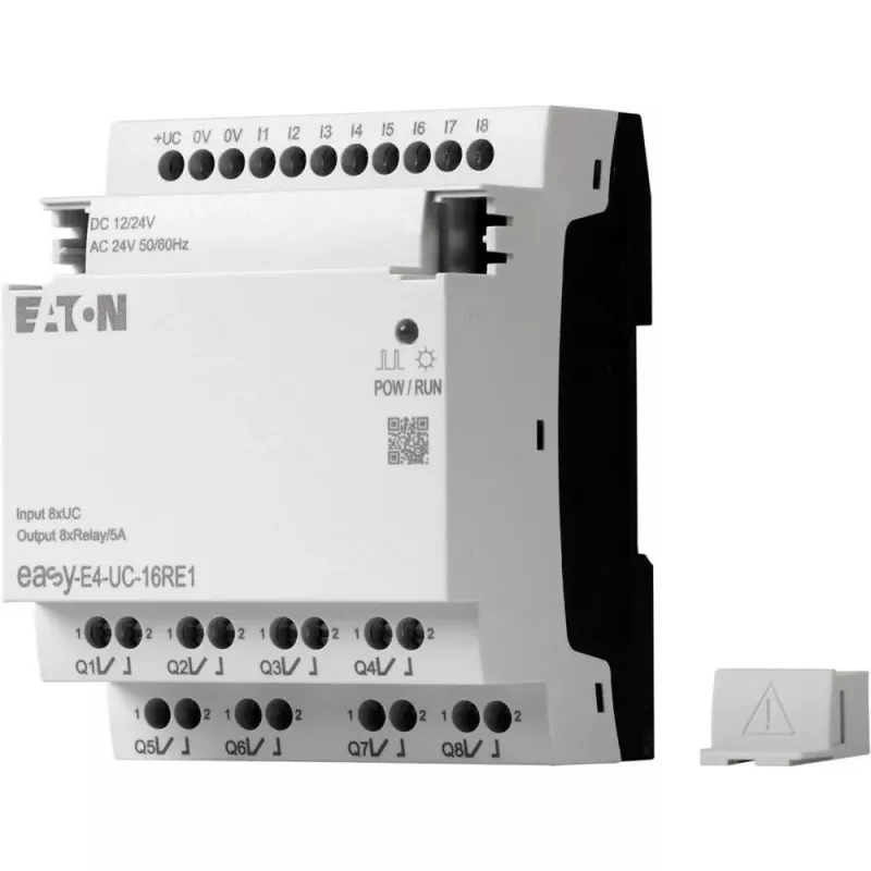 Eaton EASY-E4-UC-16RE1 Relé de controlo easyE4, 8 DI, 4 AI, 8 saídas de relé, Ethernet, LCD, calha DIN