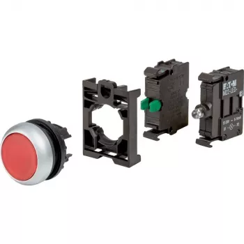 Eaton M22-DL-R-K10LED-BVP Botão iluminado, vermelho, 1NO, LED 12-30V AC/DC, anel frontal em plástico 110932