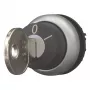 Eaton M22-WRS-MS20 Acionador de comutador rotativo com chave, 2 posições, retenção, chave MS20, anel frontal metálico titânio, preto 111779