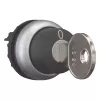 Eaton M22-WRS-MS20 Acionador de comutador rotativo com chave, 2 posições, retenção, chave MS20, anel frontal metálico titânio, preto 111779