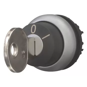 Eaton M22-WS-MS2 Acionador de comutador rotativo com chave, 2 posições, retenção, preto/prateado 111790