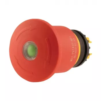 Interruptor rotativo Eaton M22-PVT45P-MPI, 3 posições, com retenção, atuador vermelho-amarelo-preto, 1NO+1NC, 22,5 mm 121463