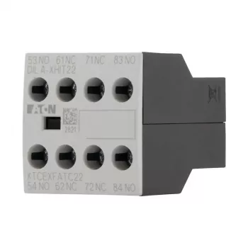 Bloco de contactos auxiliares Eaton DILA-XHIT22, 2NO+2NC, montagem frontal, terminais de parafuso, preto/branco 101044