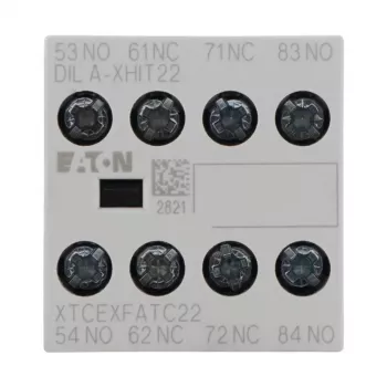Bloco de contactos auxiliares Eaton DILA-XHIT22, 2NO+2NC, montagem frontal, terminais de parafuso, preto/branco 101044