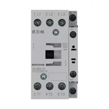 Eaton DILM38-10(RDC24) contactor de potência 3 polos, 38 A AC-3, bobina 24 V DC, 1 contacto auxiliar NO 112442