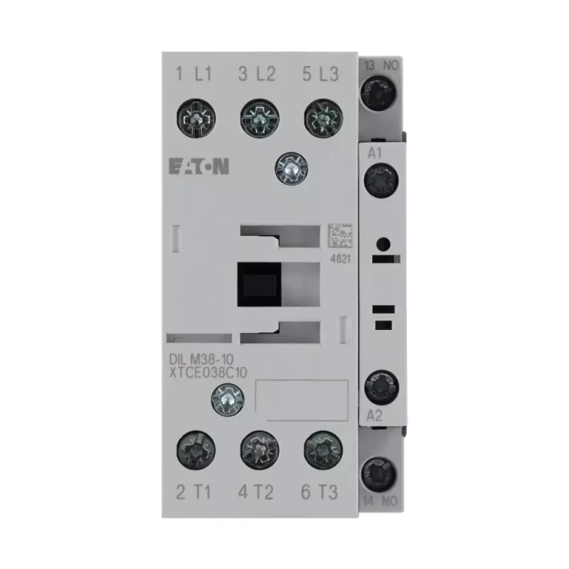 Eaton DILM38-10(RDC24) contactor de potência 3 polos, 38 A AC-3, bobina 24 V DC, 1 contacto auxiliar NO 112442