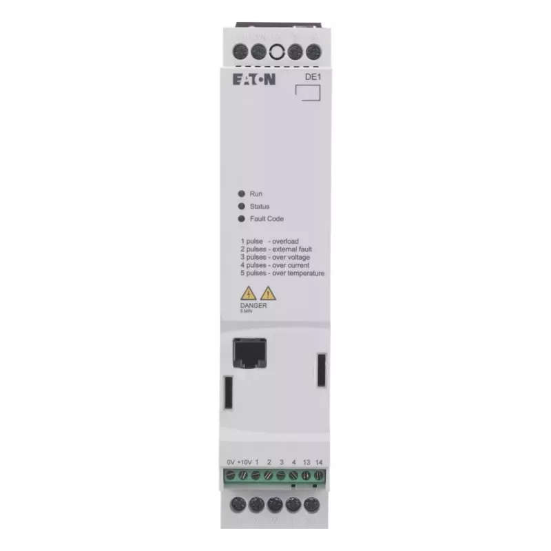 Eaton DE1-127D0FN-N20N arrancador de velocidade variável, 200-240 V, 50/60 Hz, IP20, preto/branco 174331
