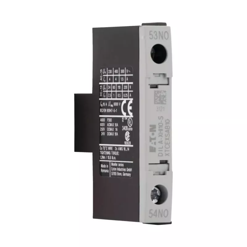 Eaton DILA-XHI10-S bloco de contactos auxiliares, 1 NO, montagem frontal, para contactores DILM7-DILM38 115948