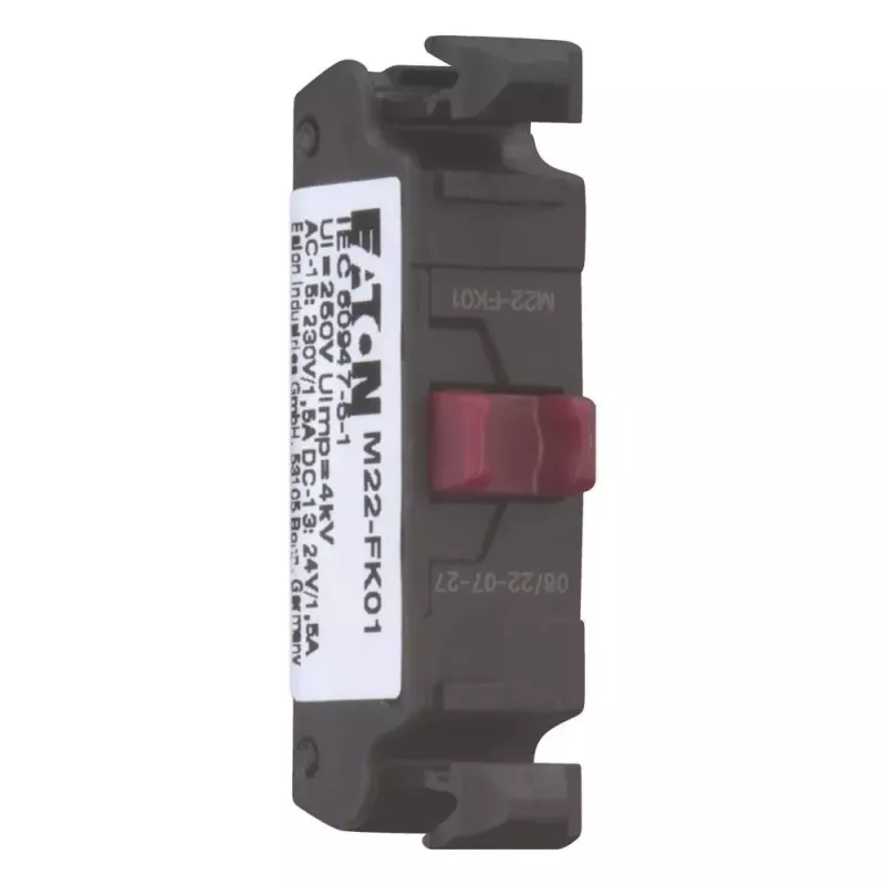 Eaton M22-FK01 elemento de contacto traseiro plano, 1 NC, terminais de parafuso, montagem frontal 180791