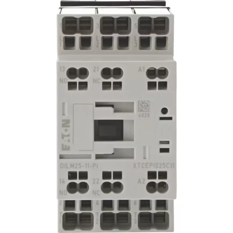 EATON DILM25-11 230V 50Hz Contator de potência tripolar, 25A AC-3 400V, 11kW, 1NO+1NC 199284