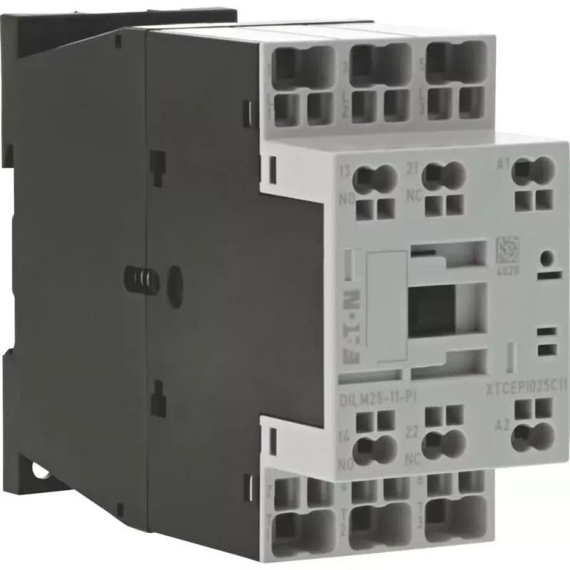 EATON DILM25-11 230V 50Hz Contator de potência tripolar, 25A AC-3 400V, 11kW, 1NO+1NC 199284