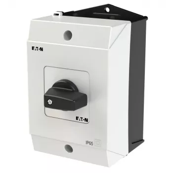 Eaton T0-1-15431/I1 Interruptor basculante unipolar, 20 A, IP65, preto/branco 207070