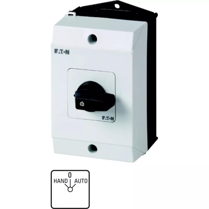 Eaton T0-1-15431/I1 Interruptor basculante unipolar, 20 A, IP65, preto/branco 207070