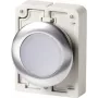 Eaton M30C-FDRL-W Atuador de botão de pressão redondo plano, anel decorativo cromado, branco 182950