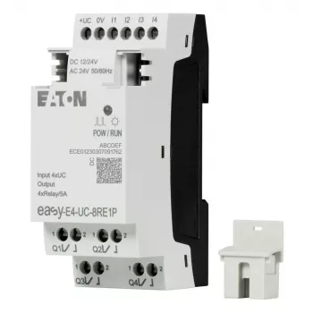 Eaton EASY-E4-UC-8RE1P Módulo de expansão, 8 saídas de relé, 12/24 V DC, 24 V AC, calha DIN 197510