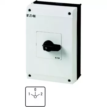 Eaton T5B-3-8401/I4 Interruptor de cames, tripolar, 20 A, 690 V AC, 3 posições, 90°, punho preto, inscrição branca, montagem frontal em quadro 207227
