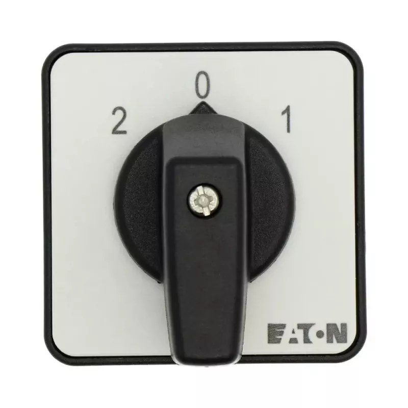 Eaton T0-1-15421/E Interruptor de came, 1 polo, LIGAR-DESLIGAR, 20 A, 690 V AC, alavanca, preto, painel frontal 48x48 mm 095806