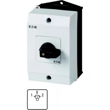 Eaton T0-3-8228/I1 Interruptor LIGAR-DESLIGAR 3 polos 20A 690V AC, manípulo preto/frontal branco 207125