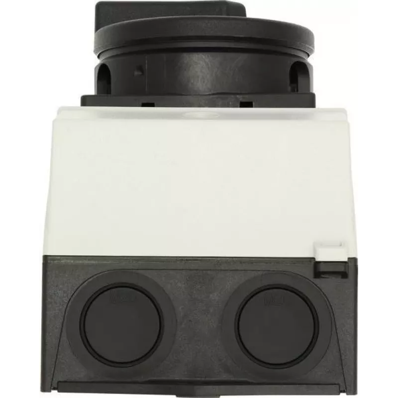 Eaton T0-1-102/I1/SVB-SW Interruptor principal 2 polos, 20 A, 690 V AC, manípulo preto, painel frontal branco 207144