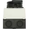 Eaton T0-1-102/I1/SVB-SW Interruptor principal 2 polos, 20 A, 690 V AC, manípulo preto, painel frontal branco 207144