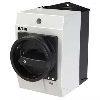 Eaton T0-3-8342/I1/SVB-SW Interruptor basculante LIGAR-DESLIGAR de 3 polos, 20 A, 690 V AC, IP65, Preto/Branco 207160
