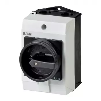 Eaton T0-3-8342/I1/SVB-SW Interruptor basculante LIGAR-DESLIGAR de 3 polos, 20 A, 690 V AC, IP65, Preto/Branco 207160
