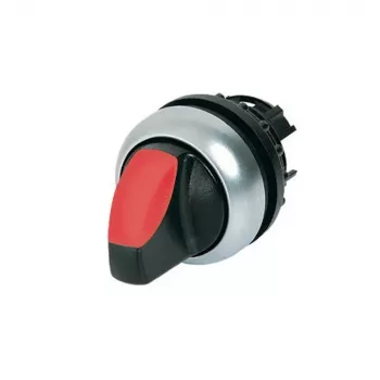 Eaton M22-WRLK-R Interruptor rotativo de chave, 2 posições, com retenção, anel frontal preto, chave prateada, indicador vermelho, 22,5 mm 216825
