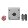 Eaton M22-D-R-X0/KC11/I Acionador de botão de pressão com bloco de contactos, Vermelho, Titânio, Plástico, IP66/IP67/IP69 216521