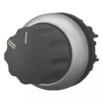 Eaton M22-WR-X92 Interruptor rotativo, 2 posições, com retenção, botão rotativo, Preto