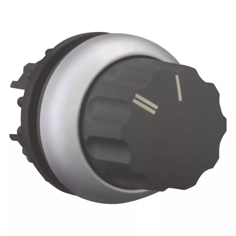Eaton M22-WR-X92 Interruptor rotativo, 2 posições, com retenção, botão rotativo, Preto