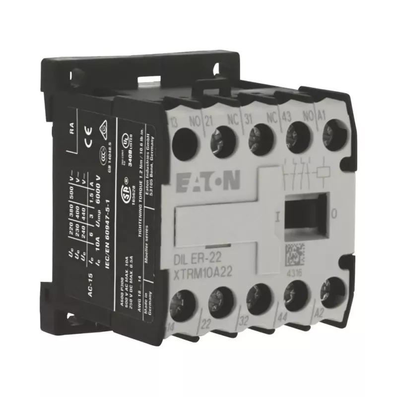 Eaton Minicontactor DILER-22, 4 polos, 2NO+2NC, bobina 24 V AC 010344