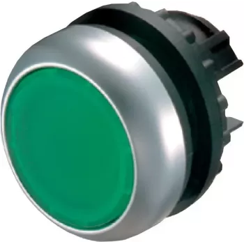 Eaton M22-DRL-G Atuador de botão de pressão, momentâneo, botão verde, aro titânio, montagem 22,5 mm 216948