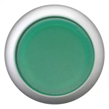 Eaton M22-DLH-G Atuador de botão de pressão, plano, momentâneo, botão verde, aro de operação titânio, 22,5 mm 216969