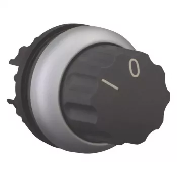 Eaton M22-W Atuador de interruptor rotativo, 3 posições, retenção, preto, anel frontal de plástico, montagem 22,5 mm