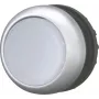Eaton M22-DRL-W atuador de botão de pressão iluminado, plano, com retenção, preto/metálico/branco