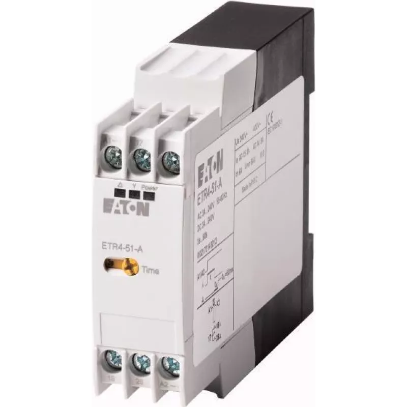 Eaton ETR4-51-A Relé temporizador estrela-triângulo, 24-240V AC/DC, 3-60s, 2 CO, calha DIN 031884