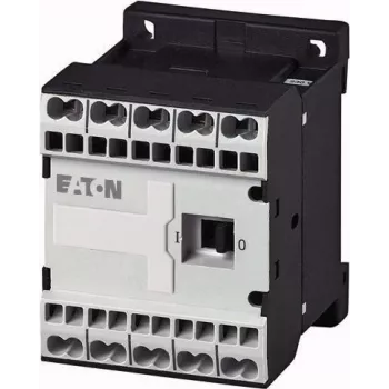 Eaton DILEM-01-G-C(24VDC) minicontactor, 3 polos, 1 NF, bobina 24 V DC, 9 A, 4 kW, IP20, preto/branco 230167