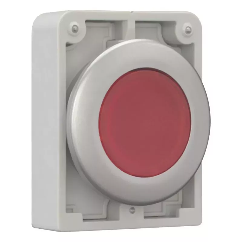 Eaton M30C-FDL-R atuador de botão de pressão redondo plano cromado vermelho 182926