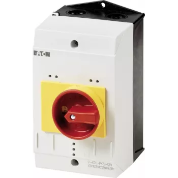 Eaton CI-K2-PKZ0-NA-GR caixa vazia com botão de emergência, 160 x 100 x 100 mm, amarelo/vermelho 262681