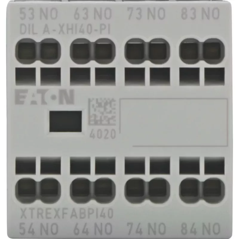 Eaton DILA-XHI40-PI Bloco de contactos auxiliares, 4 contactos de fecho, montagem frontal, terminais push-in 199317