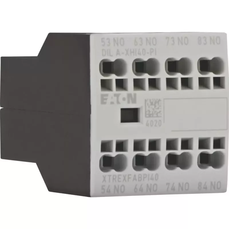 Eaton DILA-XHI40-PI Bloco de contactos auxiliares, 4 contactos de fecho, montagem frontal, terminais push-in 199317