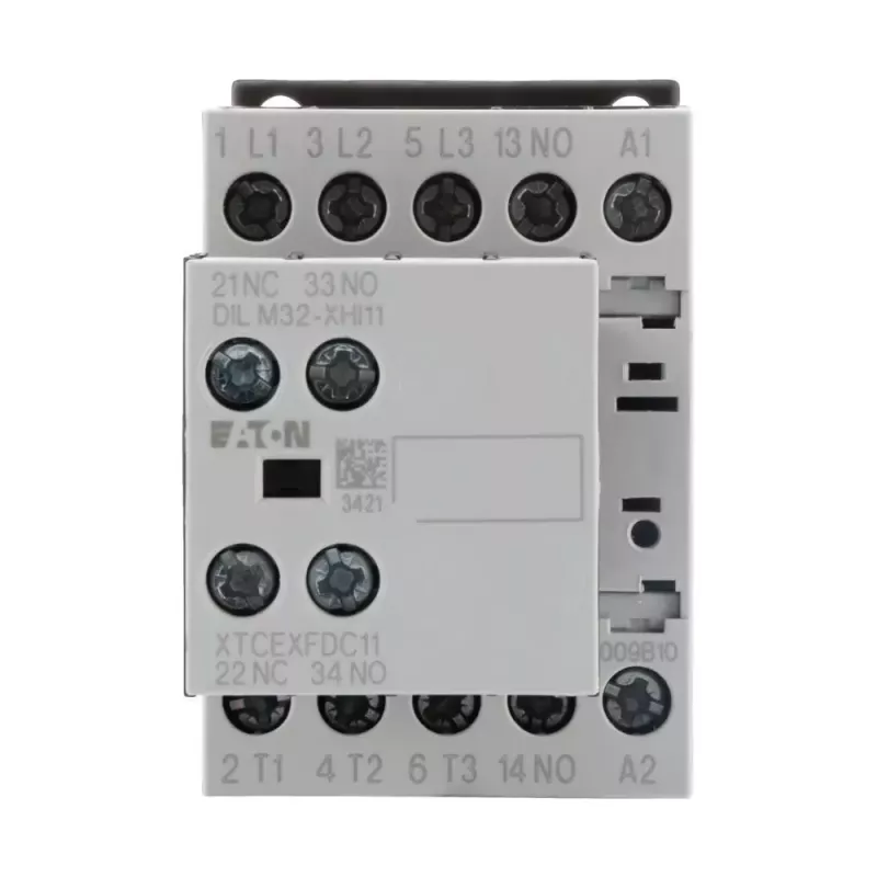 Eaton DILM9-21 Contator de potência 3 polos 4kW 400V bobina AC 230V 50Hz 2NO+1NC 276760
