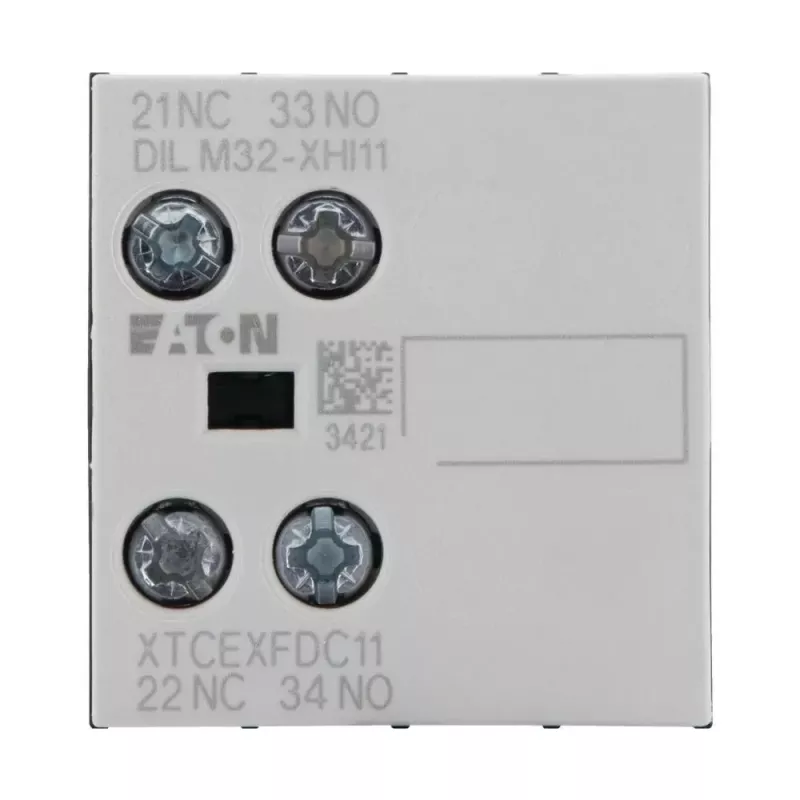 Bloco de contactos auxiliares Eaton 1NO+1NC 2 polos montagem frontal para contatores DILM DILM32-XHI11 277376