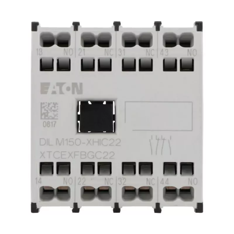 Bloco de contactos auxiliares Eaton 4 polos 2NO+2NC montagem sobreposta para DILM40-DILM150, terminais de parafuso 278046