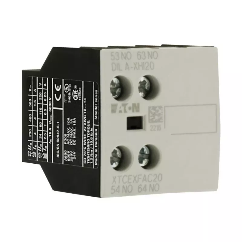 Bloco de contactos auxiliares Eaton DILA-XHI20, 45 mm de largura, preto/branco, -25 a 60 °C 276422