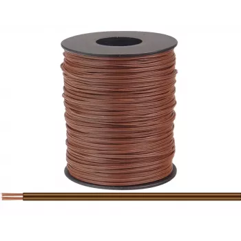 Cabo duplo Donau Elektronik 114-88-100 2 x 0,08 mm² castanho 100 m