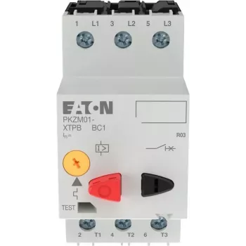 EATON Disjuntor de proteção de motor PKZM01-1.6, 1,6A, 0,55kW, 3 polos, botão de pressão 278480