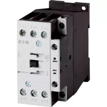 Eaton DILM17-10 24V 50Hz contator de potência tripolar, 1NO contacto auxiliar, 17A AC-3, 7,5kW, terminais de parafuso, IP00, montagem em calha DIN/parafuso 276991