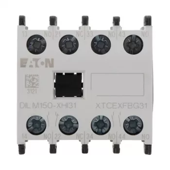 Eaton DILM150-XHI31 Bloco de contactos auxiliares, 3NO+1NC, montagem frontal, terminais de parafuso 277949